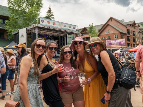 Wine glasses at the festival